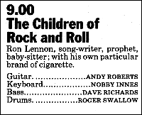 Link to RealAudio file of Children of 
Rock and Roll